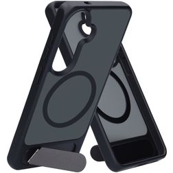 Mobiparts Hardcover Coque Samsung Galaxy S26 MagSafe Coque arrière Rigide avec Support Amovible - Satin Black