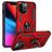 Mobigear Armor Ring Coque iPhone 14 Pro Max Coque arrière Rigide Anti-Chocs avec Anneau-Support - Rouge