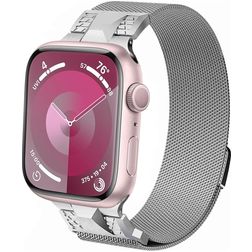 Mobigear Mecha Loop Bracelet Milanais Apple Watch Fermeture magnétique - 49/46/45/44 mm - Argent