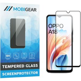 Mobigear Premium OPPO A18 Verre trempé Protection d'écran - Compatible Coque - Noir
