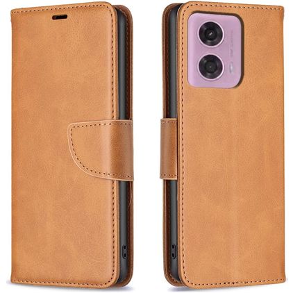 Mobigear Excellent Housse Motorola Moto G24 Etui Porte-Monnaie - Cognac