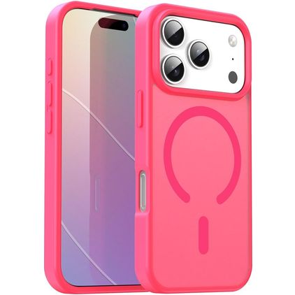 Mobigear Shockproof Coque iPhone 17 Pro MagSafe Coque arrière Rigide - Rose Red