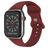 Mobigear Sport Dual Bracelet Silicone Apple Watch Fermeture à clou et passant - 49/46/45/44 mm - Bordeaux