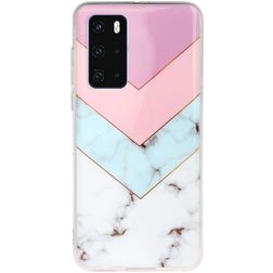 Mobigear Marble Coque Huawei P40 Coque arrière en TPU Souple - Tricolore