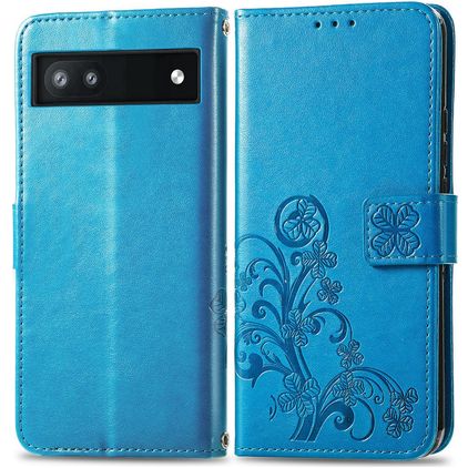 Mobigear Clover Google Pixel 6a Étui Portefeuille - Bleu