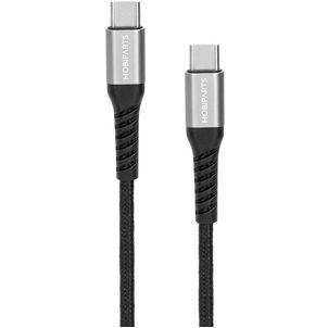 Mobiparts Woven Cable - Câble USB-C vers USB-C 1.5 mètres - Noir