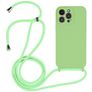 Mobigear Lanyard iPhone 14 Pro Max Coque avec cordon en Silicone - Vert
