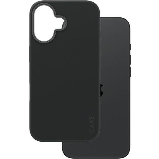 CARE by PanzerGlass Fashionable Coque iPhone 16 MagSafe Coque arrière en Silicone - Noir