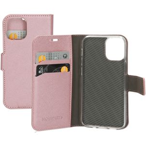 Mobiparts Saffiano Housse iPhone 12 Mini Etui Porte-Monnaie - Rose