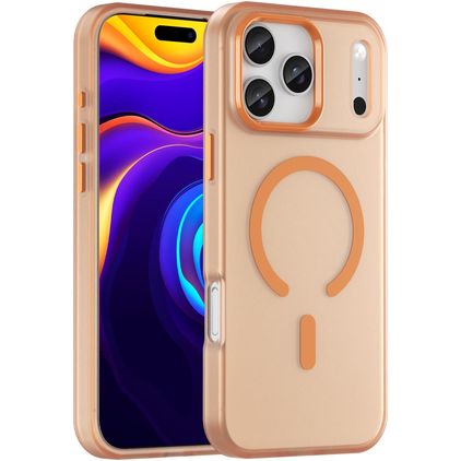 Mobigear Shockproof Coque iPhone 17 Pro Max MagSafe Coque arrière Rigide - Orange