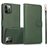 Mobigear Wallet Housse iPhone 16 Pro Etui avec Coque Détachable Porte-Monnaie - Vert