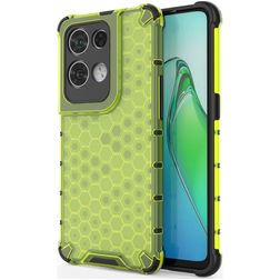 Mobigear Honeycomb Coque OPPO Reno 8 Pro 5G Coque arrière Rigide Anti-Chocs - Vert
