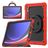 Mobigear RingGuard Samsung Galaxy Tab S10 Ultra Plastique rigide / Silicone Coque arrière + Porte-stylet + Bandoulière + Support - Rouge