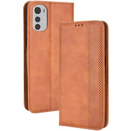 Mobigear Sensation Housse Motorola Moto E32 Etui Porte-Monnaie - Marron