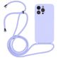 Mobigear Lanyard iPhone 14 Pro Max Coque avec cordon en Silicone - Violet