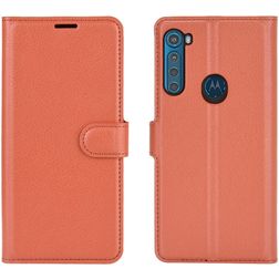 Mobigear Classic Motorola One Fusion Plus Étui Portefeuille - Cognac