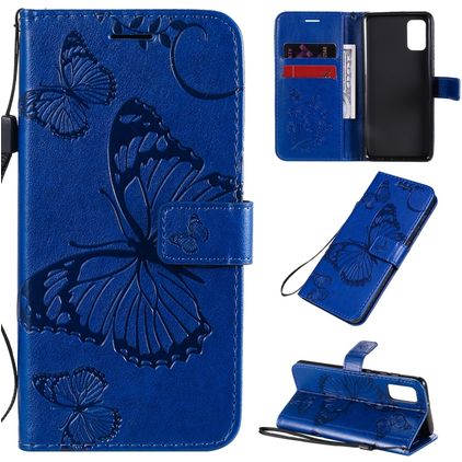 Mobigear Butterfly Housse Samsung Galaxy A41 Etui Porte-Monnaie - Bleu