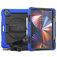 Mobigear SureGrip Xtreme Coque iPad Pro 12.9 Pouces (2020) Coque arrière en Plastique rigide,Silicone + Porte-crayon + Bandoulière + Support Amovible - Noir / Bleu