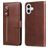 Mobigear Zipper Housse iPhone 17 Etui Porte-Monnaie - Marron