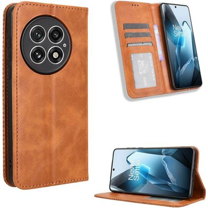 Mobigear Sensation Housse OnePlus 13 Etui Porte-Monnaie - Marron