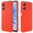 Mobigear Rubber Touch Coque OPPO A17 Coque arrière en Silicone - Rouge