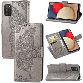 Mobigear Butterfly Housse Samsung Galaxy A03s Etui Porte-Monnaie - Gris