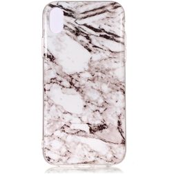 Mobigear Marble Coque iPhone XS Max Coque arrière en TPU Souple - Blanc