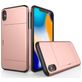 Mobigear Card Coque iPhone XR Coque arrière Rigide Anti-Chocs avec Porte-Cartes - Rose doré