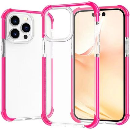Mobigear Full Bumper Coque iPhone 14 Pro Coque arrière Rigide Anti-Chocs - Magenta