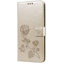 Mobigear Roses Housse Samsung Galaxy A20s Etui Porte-Monnaie - Or