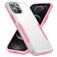 Mobigear Heavy Armor Coque iPhone 14 Pro Max Coque arrière Rigide Anti-Chocs - Blanc / Rose