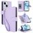 Mobigear Wallet Housse iPhone 15 Etui Porte-Monnaie - Violet