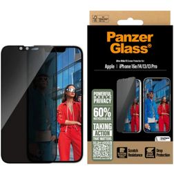 PanzerGlass Ultra-Wide Fit Privacy iPhone 16e Verre trempé Protection d'écran Confidentialité - Compatible Coque - Noir