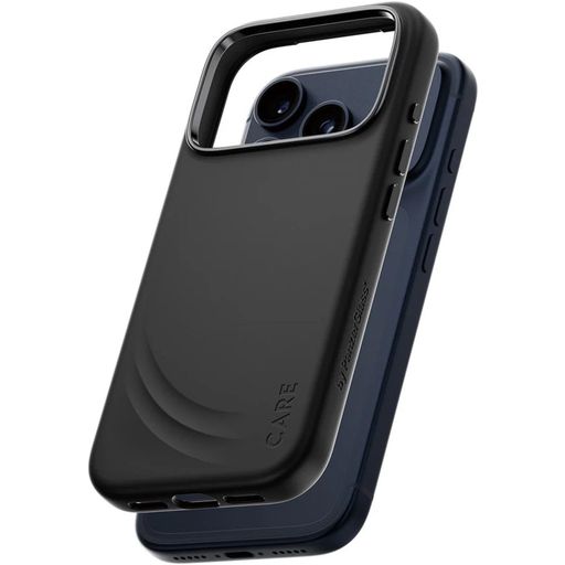 CARE by PanzerGlass Feature FLOW Coque iPhone 17 Pro MagSafe Coque arrière en Silicone Anti-Chocs - Noir