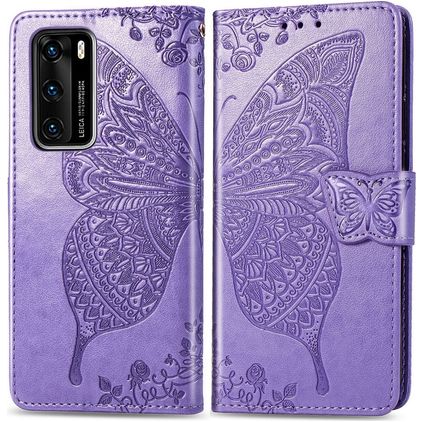 Mobigear Butterfly Huawei P40 Étui Portefeuille - Violet