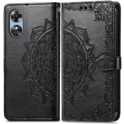 Mobigear Mandala Housse OPPO A17 Etui Porte-Monnaie - Noir