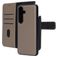 Mobiparts Housse Samsung Galaxy S25 Etui avec Coque Détachable en Cuir Véritable Porte-Monnaie - Taupe
