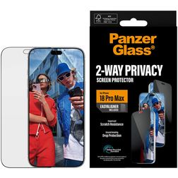 PanzerGlass Ultra Wide Fit iPhone 18 Pro Max Verre trempé Protection d'écran Anti-espion - Compatible coque + Cadre de pose