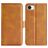 Mobigear Slim Magnet Housse iPhone 16e Etui Porte-Monnaie - Cognac