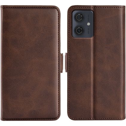 Mobigear Slim Magnet Housse Motorola Moto G54 Etui Porte-Monnaie - Marron