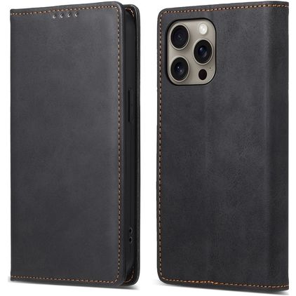 Mobigear Wallet iPhone 16 Pro Max Étui Portefeuille - Noir