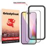 GrizzlyCoat Easy Fit iPhone 15 Plus Verre trempé Protection d'écran - Compatible Coque + Cadre d'installation - Noir