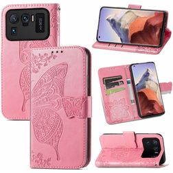 Mobigear Butterfly Housse Xiaomi Mi 11 Ultra Etui Porte-Monnaie - Rose