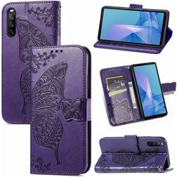 Mobigear Butterfly Housse Sony Xperia 10 III Etui Porte-Monnaie - Violet