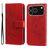 Mobigear Flowers Housse iPhone 17 Pro Etui Porte-Monnaie - Rouge