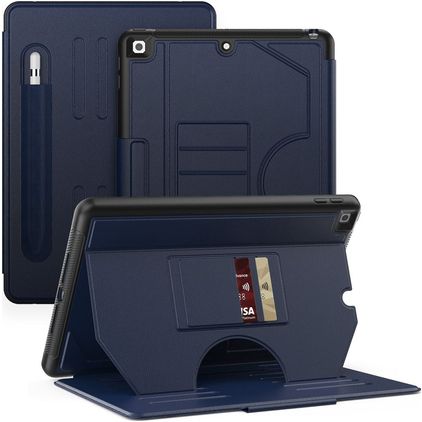 Mobigear Magnetic Folio iPad 8 (2020) Étui + Porte-stylet - Bleu marine