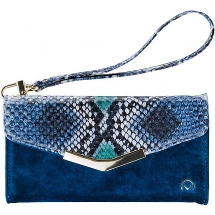 Mobilize Gelly Velvet iPhone X Détachable 2in1 Pochette - Royal Blue Snake