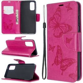 Mobigear Butterfly Housse Samsung Galaxy S20 Etui Porte-Monnaie - Magenta