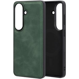 Mobiparts Classic Coque Samsung Galaxy S26 MagSafe Coque arrière en TPU,Similicuir - Emerald Green