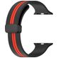 Mobigear Stripe Mag Bracelet Silicone Apple Watch Fermeture magnétique - 42/41/40/38 mm - Noir / Rouge